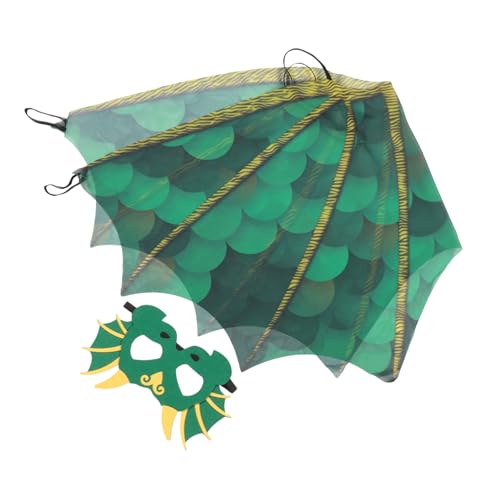 MILISTEN Dinosaurier Umhang Halloween Kostüm Cosplay Cape Cartoon Design Grün Leichtes Chiffon Kostüm für Party Aufführung von Milisten