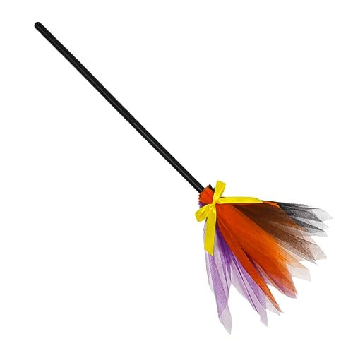 MILISTEN Halloween Hexenbesen Cosplay Besen mit Farbigem Design Dekorativer Partybesen für Halloween Accessoire für Kostüme Rollenspiele und Gruselige Dekoration Zuhause und Draußen von Milisten