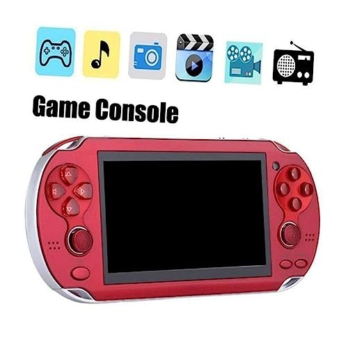 MILISTEN Handheld Multimedia Spielkonsole mit Speicher Tragbarer Spieler mit Joystick für Weihnachten Rot von Milisten