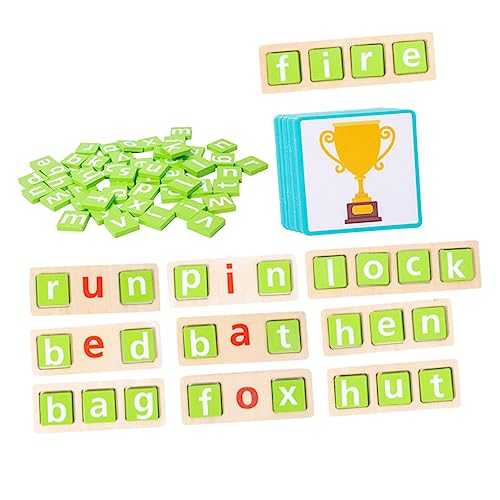 MILISTEN Holz Alphabet Buchstaben Lernspiel für Buchstabenspiel mit Bildern Puzzle für Frühkindliche Bildung Fördert Sprachentwicklung und Hand Augen Koordination von Milisten