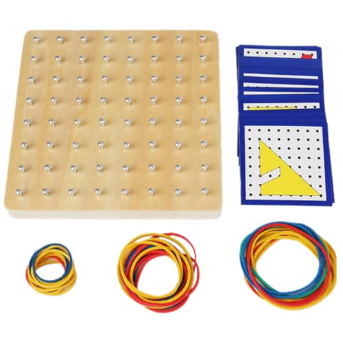 MILISTEN Holz Geoboard Lernspielzeug für Ab Jahren Geometrisches Puzzlebrett Motorik Kreativität und Mathematischem Verständnis Montessori inspiriertes Steckspielzeug von Milisten