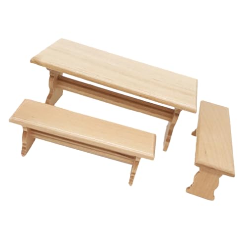 MILISTEN Holz Küchen Esstisch und Bank Detailgetreue Miniatur Dekoration für Puppenhaus Geeignet für Puppenhaus und Mini Haus Ornamente MILISTEN Holz Küchen Esstisch und Bank Detailgetreue Miniatur Dekoration für Puppenhaus Geeignet für Puppenhaus und Mini Haus Ornamente von Milisten