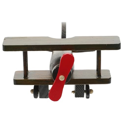 Milisten Holzflugzeug Vintage Holzhelikopter Modell für Sicher und Dekorativ als für Flugzeugliebhaber Geeignet für Spiel und Dekoration von Milisten