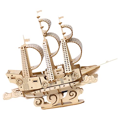MILISTEN Holzpuzzle Segelschiff Modell DIY Nautisches Boot Puzzle für Hochwertiges Holz Fördert Konzentration und Kreativität für Puzzle von Milisten
