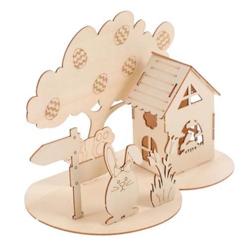 MILISTEN Holzpuzzle Teilig Ostern DIY Puzzle Hasen Ei Deko Holzspiel für Jungen Mädchen Lernspielzeug von Milisten