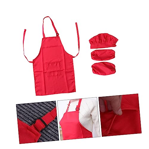 MILISTEN Kids Kochset Mit Schürze Und Ärmelschutz Mittelgröße Für Mädchen Jahren Kochen Backen Und Malen Rot MILISTEN Kids Kochset Mit Schürze Und Ärmelschutz Mittelgröße Für Mädchen Jahren Kochen Backen Und Malen Rot von Milisten
