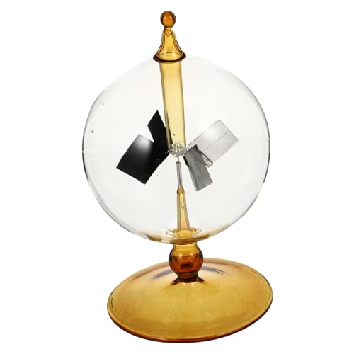 MILISTEN Klarer Solar Lichtdruck Windmühlen Bolometer aus Hochwertigem Borosilikatglas Pädagogisches Modell für Naturwissenschaftlichen Unterricht und Kinderexperimente Gelb Fördert von Milisten