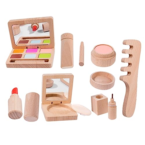 MILISTEN Make Up Set für Holz Kosmetikspielzeug für Mädchen Rollenspiel im Schönheitssalon für Partys und Kreative Spielstunden von Milisten