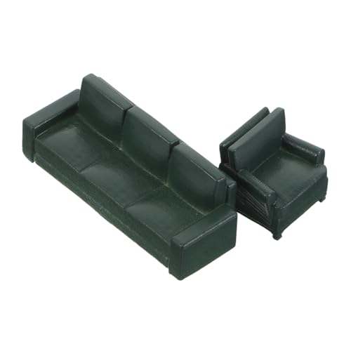 MILISTEN Maßstab Miniatur Sofa Modell Realistische Mini Möbel Dekoration Resin Miniaturmöbel für Puppenhaus Kreatives DIY und Fotografie Zubehör Grün Teilig von Milisten