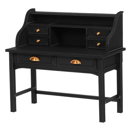 MILISTEN Maßstab Puppenhaus Schreibtisch Schwarz Vintage Stil Miniatur Möbelstück Robuster Platzsparender Spieltisch für Puppenhaus Schlafzimmer Wohnzimmer MILISTEN Maßstab Puppenhaus Schreibtisch Schwarz Vintage Stil Miniatur Möbelstück Robuster Platzsparender Spieltisch für Puppenhaus Schlafzimmer Wohnzimmer von Milisten