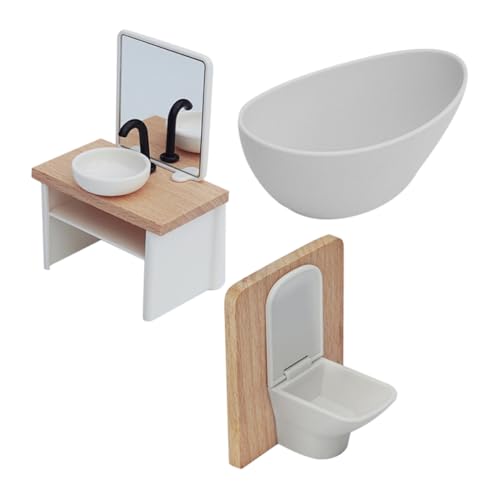 MILISTEN Maßstab Realistische Puppenhaus Toilette Waschbecken Dusche Miniaturmöbel MILISTEN Maßstab Realistische Puppenhaus Toilette Waschbecken Dusche Miniaturmöbel von Milisten