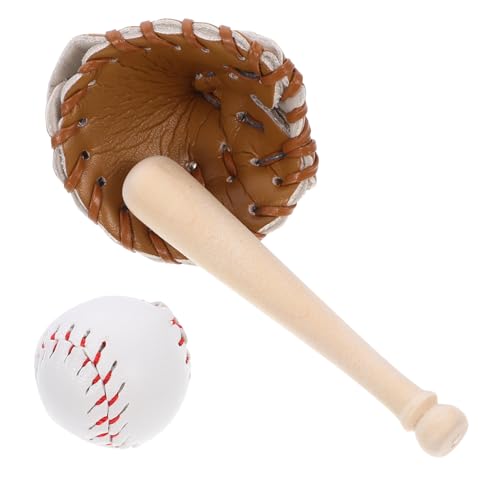 MILISTEN Mini Baseball Set für Puppenhaus Mini Baseballschläger Handschuh und Ball Kit Dekorative Sportartikel für Miniaturspielzeug Outdoor und Sammelobjekte von Milisten