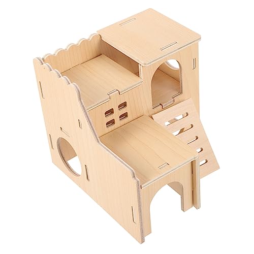 MILISTEN Mini Holzhaus mit Rutsche für Kleintiere Hamster und Chinchilla Spielhaus aus Hochwertigem Holz Zweistöckig Warmes Versteck und Spielplatz für Innenkäfig Zubehör für Hamsterkäfig MILISTEN Mini Holzhaus mit Rutsche für Kleintiere Hamster und Chinchilla Spielhaus aus Hochwertigem Holz Zweistöckig Warmes Versteck und Spielplatz für Innenkäfig Zubehör für Hamsterkäfig von Milisten