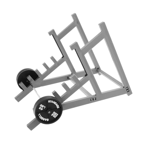 MILISTEN Miniatur Hantelständer Detailgetreues Puppenhaus Fitnessdekor Kreatives Mini Barbell Modell für Dollhouse Gym Langlebiges Fitnesszubehör als von Milisten