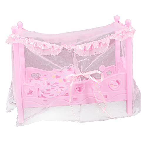 MILISTEN Miniatur Puppenbett aus Sicherem Material Rosa Prinzessin Bett für Stabiles für Fantasievolles Rollenspiel als für Mädchen Ab Jahren Langlebig und Detailreich Gestaltet von Milisten