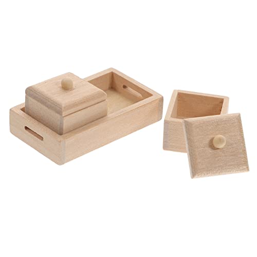 MILISTEN Miniatur Puppenhaus Aufbewahrungstablett Multifunktionales Miniatur Organizer Modell Dekoratives Kleines Aufbewahrungsfach für Kinderzimmer und Schreibtisch von Milisten