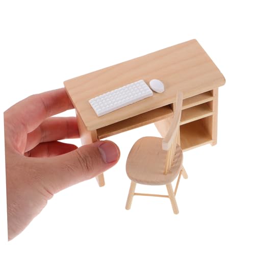 MILISTEN Miniatur Schreibtisch mit Tastatur und Stuhl Robuste Puppenhaus Möbel für Büro Spiel Modernes Design Kompakt Realistische Verarbeitung für Spielzimmer MILISTEN Miniatur Schreibtisch mit Tastatur und Stuhl Robuste Puppenhaus Möbel für Büro Spiel Modernes Design Kompakt Realistische Verarbeitung für Spielzimmer von Milisten