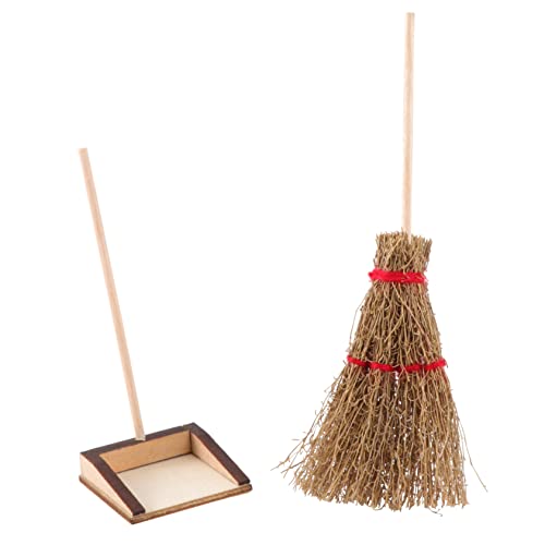 MILISTEN Miniatur Set mit Holzschaufel und Besen DIY Zubehör für Puppenhaus und Miniaturmöbel für Kreative Dekoration und Lebensechte Details von Milisten