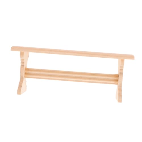 MILISTEN Miniature Wooden Bench für Puppenhaus Holzbank Möbel für Miniatur Garten Dekoratives Mini Möbel für Schlafzimmer Wohnzimmer Praktisch Realistisch Platzsparendes Design von Milisten
