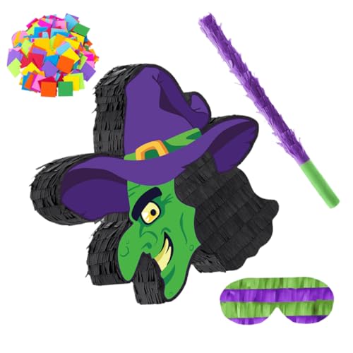 MILISTEN Pinata der Hexe Hexenparty Pinata Halloween Stick mexikanische Party-Piñata Halloween Witch mit Augenbinde Supplies Papier MILISTEN Pinata der Hexe Hexenparty Pinata Halloween Stick mexikanische Party-Piñata Halloween Witch mit Augenbinde Supplies Papier von Milisten