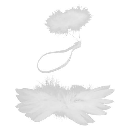 MILISTEN Plüsch engelsflügel Weißem Heiligenschein Mini deko flügel für Puppen Cosplay Sichere Bastel Accessoires für Leichter An Abnehmmechanismus Fördert Kreative Fantasie und Motorische von Milisten