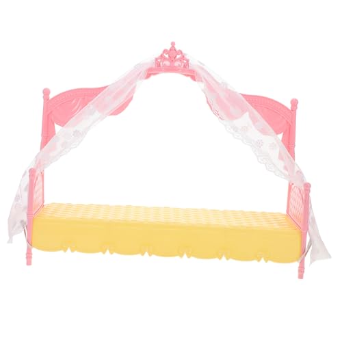 MILISTEN Prinzessinnenbett für Puppenhaus mit Schlafvorhang Miniatur Möbel für Mädchen Langes Modell für Fantasievolles Spiel und Puppenhaus Dekoration Rosa Gelbe Farbkombination MILISTEN Prinzessinnenbett für Puppenhaus mit Schlafvorhang Miniatur Möbel für Mädchen Langes Modell für Fantasievolles Spiel und Puppenhaus Dekoration Rosa Gelbe Farbkombination von Milisten