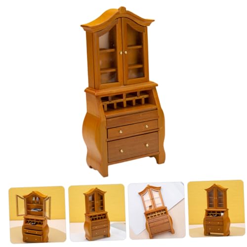 MILISTEN Puppenhaus Mini Holz Bücherregal Modell Handgefertigtes Miniatur Möbel Langlebiges Wohnzimmer Accessoire für Miniatur Haus Dekoration von Milisten