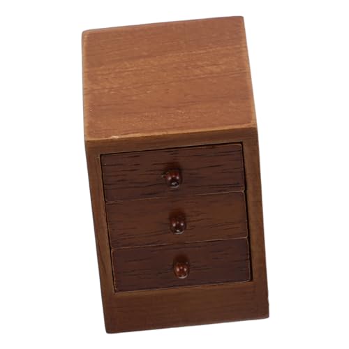 MILISTEN Puppenhaus Möbel Dreifach Kastanienfarben Realistische Schlafzimmer Kommode Detailreiches Puppenmöbel Zubehör Dekoratives Sideboard für Puppenhaus von Milisten