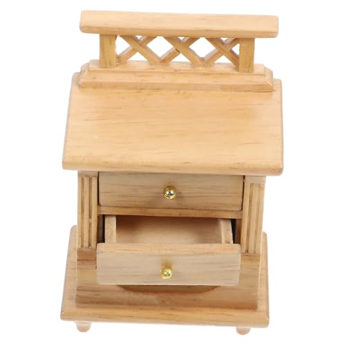 MILISTEN Puppenhaus Nachttisch Modell Handgefertigter Zweischichtiger Holzschrank Für Puppenhausminiaturen Kreatives Möbelstück Natürlichem Holzfarbton von Milisten