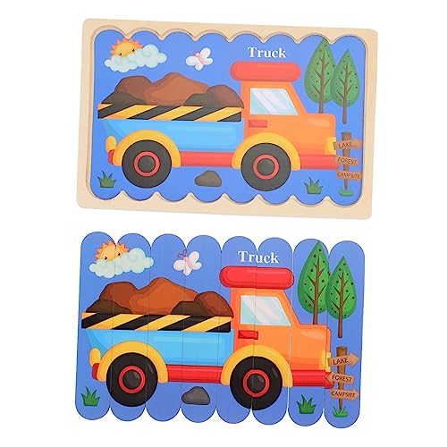MILISTEN Puzzle für Doppelseitiges Holzpuzzle mit Verkehrsmotiven Bauwagen LKW und Geschicklichkeitsspiel für Kleinkinder Fördert Hand Augen Koordination und Konzentration MILISTEN Puzzle für Doppelseitiges Holzpuzzle mit Verkehrsmotiven Bauwagen LKW und Geschicklichkeitsspiel für Kleinkinder Fördert Hand Augen Koordination und Konzentration von Milisten