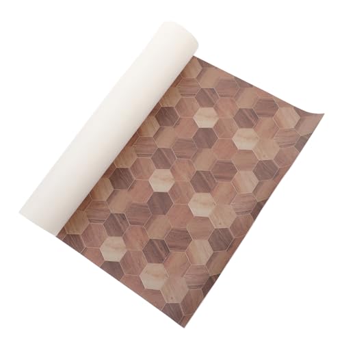 MILISTEN Retro -sechseckiger Bodenmodell Miniboden Mini-Hausboden Miniaturmöbel und Accessoires Mini-Bodenbelag Miniaturdiele zum Basteln Mini-Dielendekoration PU-Leder von Milisten