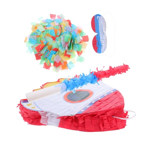 MILISTEN Rocket Pinata Kindergeburtstag Partydekoration mit Blindfold und Bunte Raketenform aus Karton und Krepppapier Weltraum Thema für Schul und Feiertagsfeiern MILISTEN Rocket Pinata Kindergeburtstag Partydekoration mit Blindfold und Bunte Raketenform aus Karton und Krepppapier Weltraum Thema für Schul und Feiertagsfeiern von Milisten
