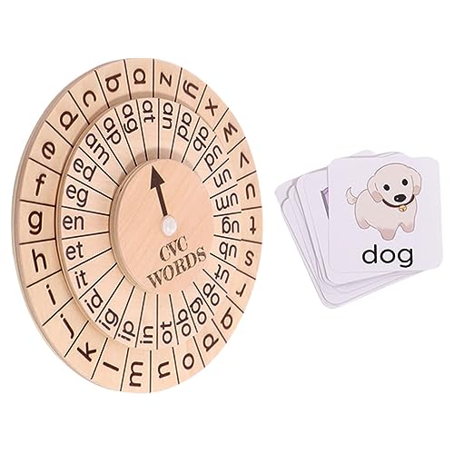 MILISTEN Rotierendes Holzspielzeug mit Buchstabenkarten Pädagogisches Lernspiel für Sprachentwicklung und Hand Augen Koordination von Milisten