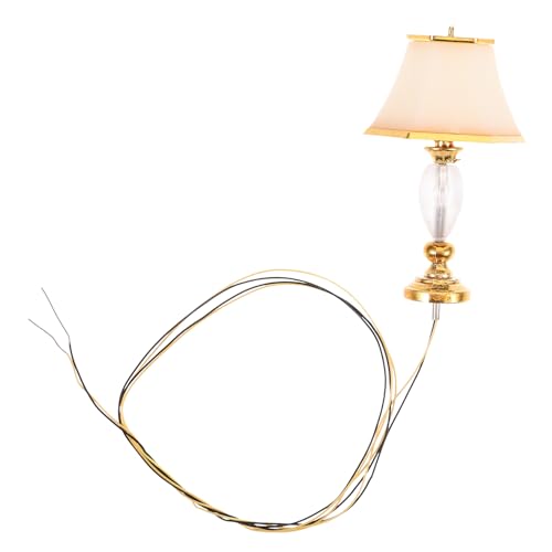MILISTEN Simulierte hexagonale Tischlampe Dollhouse Decor Feengarten Bett Puppe klein Miniatur- -Lampe kreative Lampe Miniaturlampe Nachttischlampe für DIY Mini-Möbelmodell Metall Golden von Milisten