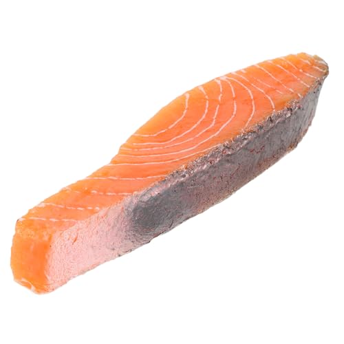 MILISTEN Simuliertes Lachsmodell Modell mit Lachsscheiben Lachsscheiben-Modelle Simulation Lebensmittelmodell Fischfleisch Modelle realistisches Sushi-Food-Modell Faux Food Plastik Orange von Milisten