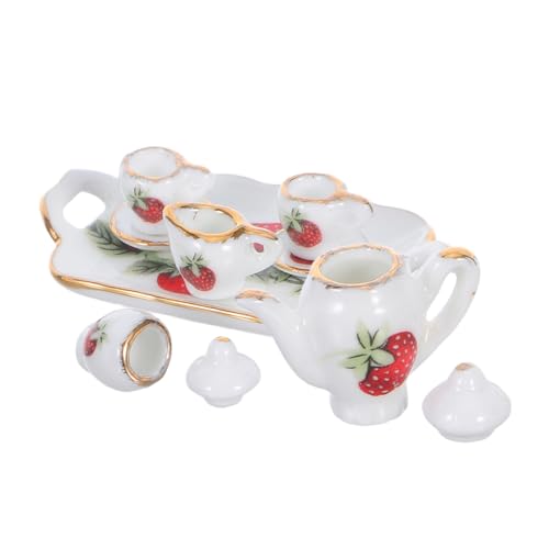 MILISTEN Taschenteeservice Modell Miniatur Requisiten Winzige Kaffeetasse Miniatur Keramik Teekannen Porzellan Teetassen Teekanne Puppenhaus Küchenzubehör von Milisten