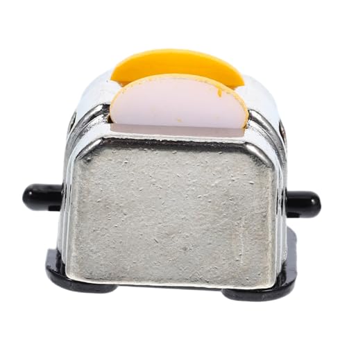 MILISTEN Toaster Modell Mikroszenen Deko mit Broten Hochwertiges Puppenhaus Zubehör Leicht und Stabil für Miniaturküchen und Dekoration von Milisten
