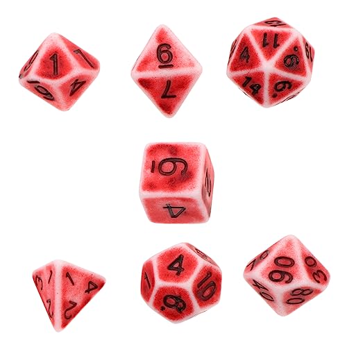 Milisten 1 Satz 7 Stück polyedrische Würfel Partybedarf im Freien Retro groß Vintage Würfel lustige Würfelspiel-Requisiten Acryl Würfel alte Würfel Brettspiel Würfel rot Milisten 1 Satz 7 Stück polyedrische Würfel Partybedarf im Freien Retro groß Vintage Würfel lustige Würfelspiel-Requisiten Acryl Würfel alte Würfel Brettspiel Würfel rot von Milisten