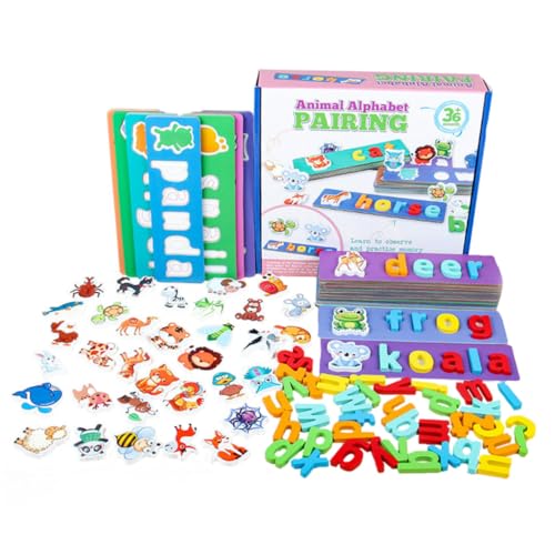 Milisten 1 Satz Alphabet Flashcards Holzspielzeug für Kleinkinder mit Tiermotiven Pädagogisches Sprachentwicklung und Farberkennung Milisten 1 Satz Alphabet Flashcards Holzspielzeug für Kleinkinder mit Tiermotiven Pädagogisches Sprachentwicklung und Farberkennung von Milisten