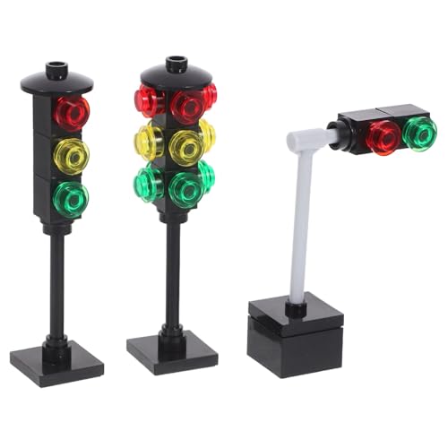 Milisten 1 Satz Ampelspielzeug Spielzeugstraßenschilder zum Bahnübergang -Ampel -Signalleuchte Bremslicht- -Verkehrszeichen Abs Schwarz von Milisten
