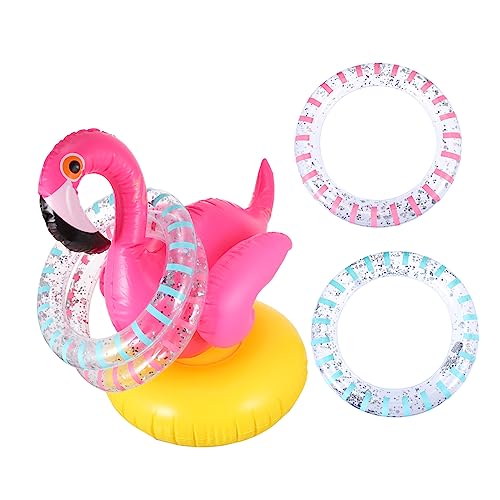 Milisten 1 Satz Aufblasbares Flamingo Wurfspiel für Pool mit Ringwurfspielzeug für Geburtstagsfeiern Outdoor Aktivitäten und Mehr Fördert Motorische Fähigkeiten und Sorgt für Spaß von Milisten