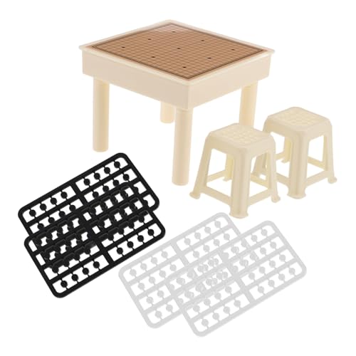 Milisten 1 Satz Backgammon- Kleinkindtabelle Klapptisch Und Stühle Für Japanischer Miniaturhausbausatz Wasserspiegel Blocktisch Magnettafel Für Winzige Möbel Plastik von Milisten