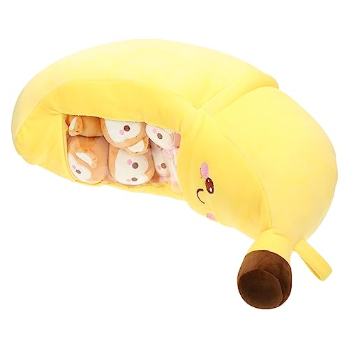 Milisten 1 Satz Bananenpuppe kopfkissen gefülltes Obstspielzeug Fruchtplüschchen Bananenplüsch Mini -Kissen Obst gefülltes gefülltes Bananenspielzeug Kissen süß kurzer Plüsch Gelb von Milisten