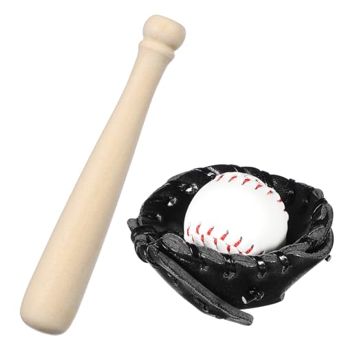 Milisten 1 Satz Baseball-Modell sicherheitsleine für Zubehör Fausthandschuh bastelset Handballschuhe dekorativer Mini-Baseball Weihnachtsminiaturen hölzern von Milisten