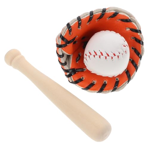 Milisten 1 Satz Baseball-Softball-Set Puppenhaus-Baseball-Set Mini klein für deko Baseball- Baseballfiguren Baseball -Figuren Baseball-Handwerk Kinderspielzeug PU-Leder von Milisten