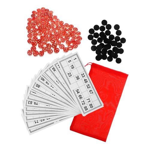 Milisten 1 Satz Bingo Spielset aus Holz Interaktives Partyspiel für Erwachsene und Klassisches Bingo mit Zahlenkarten Familienfeiern und Spieleabende Langlebiges Tragbares Design von Milisten