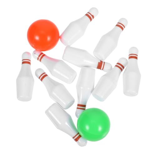 Milisten 1 Satz Bowlingkugel Vortäuschen Puppenhaus Puppenhaus-miniaturen Mini Tragbares Miniatur -bowlingspielzeug Bowling- Puppenhaus-Bowling Plastik Weiß von Milisten