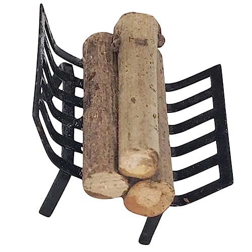 Milisten 1 Satz Brennholzregalmodell Weihnachten Puppenhaus-Miniatur-Kamin Miniaturen Miniatur -szenenmöbel Mini- Miniaturszene Puppenmöbel Brennholz Black Metall von Milisten