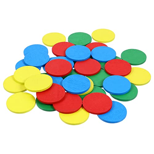 Milisten Holz Spielchips 128 Stück Bunte Holzmünzen für Kinder Selbstgemacht Belohnungsspielzeug Sicheres Lernspielzeug für Kreative Spiele von Milisten