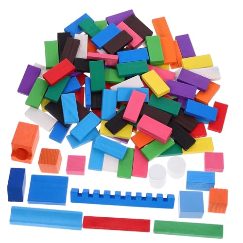Milisten 1 Satz Domino Set aus Holz für Teiliges Lernspielzeug Dominosteine für Kreative Bauprojekte und Familienspaß Sicher und für DIY Formen und Geduldstraining von Milisten